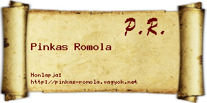 Pinkas Romola névjegykártya